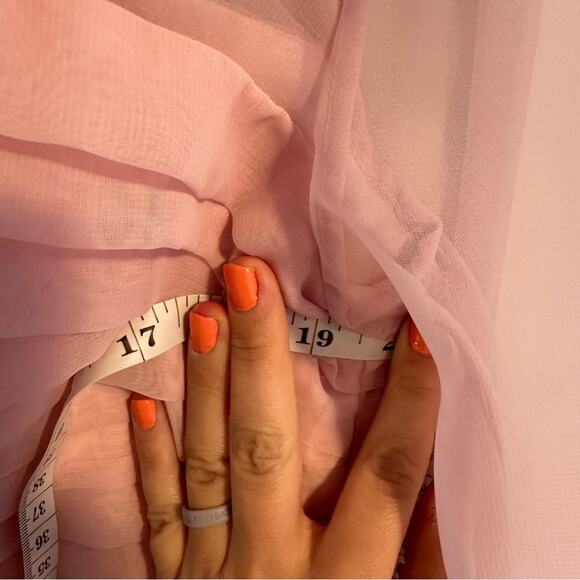 Jovani Pink Pleated Long Sleeve Top Blouse 14 - Picture 8 of 13